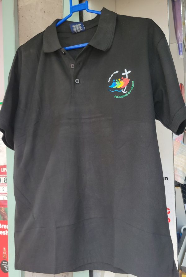 Pilgrims of hope black polo t-shirt